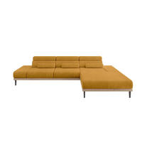 ELEKTRISCHES ECKSOFA Rechts MONA 316x205x85 Senfgelb Cord - Dunkelgelb, Holzwerkstoff/Textil (316/205cm) - ALTDECOR