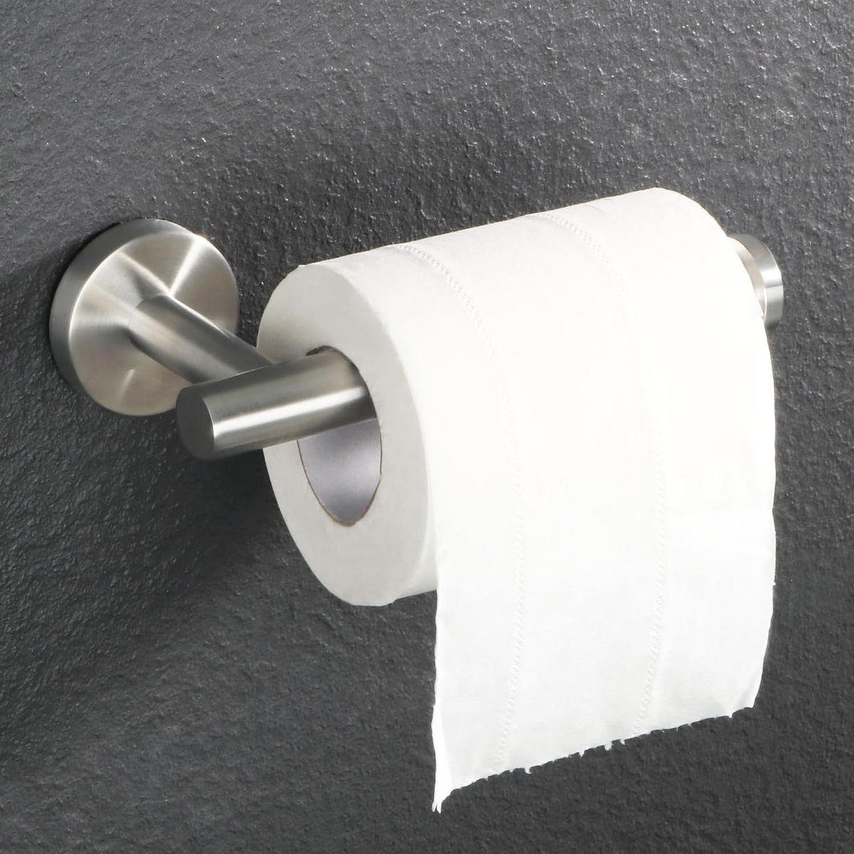 TOILETTENPAPIERHALTER, Wandmontierter Toilettenpapierrollenhalter - Silberfarben, Metall (5.5/9/16cm) - BELZ