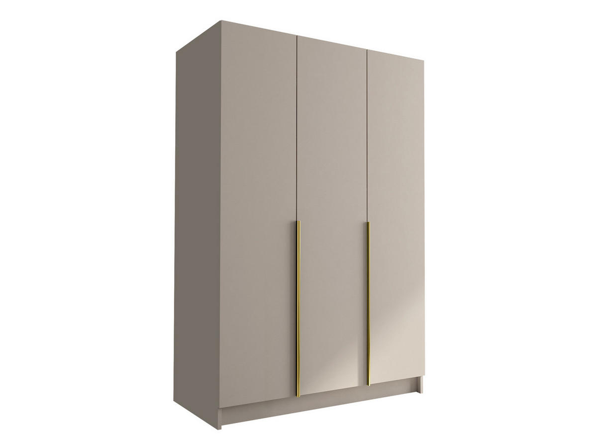 KLEIDERSCHRANK Calia I - Beige/Goldfarben, Holzwerkstoff/Metall (150/215/58cm) - MIRJAN24