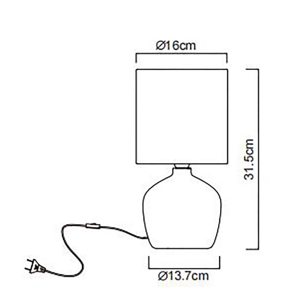 TISCHLEUCHTE Keramik Weiß - Weiß, Textil (16/16/31.5cm) - Globo Lighting