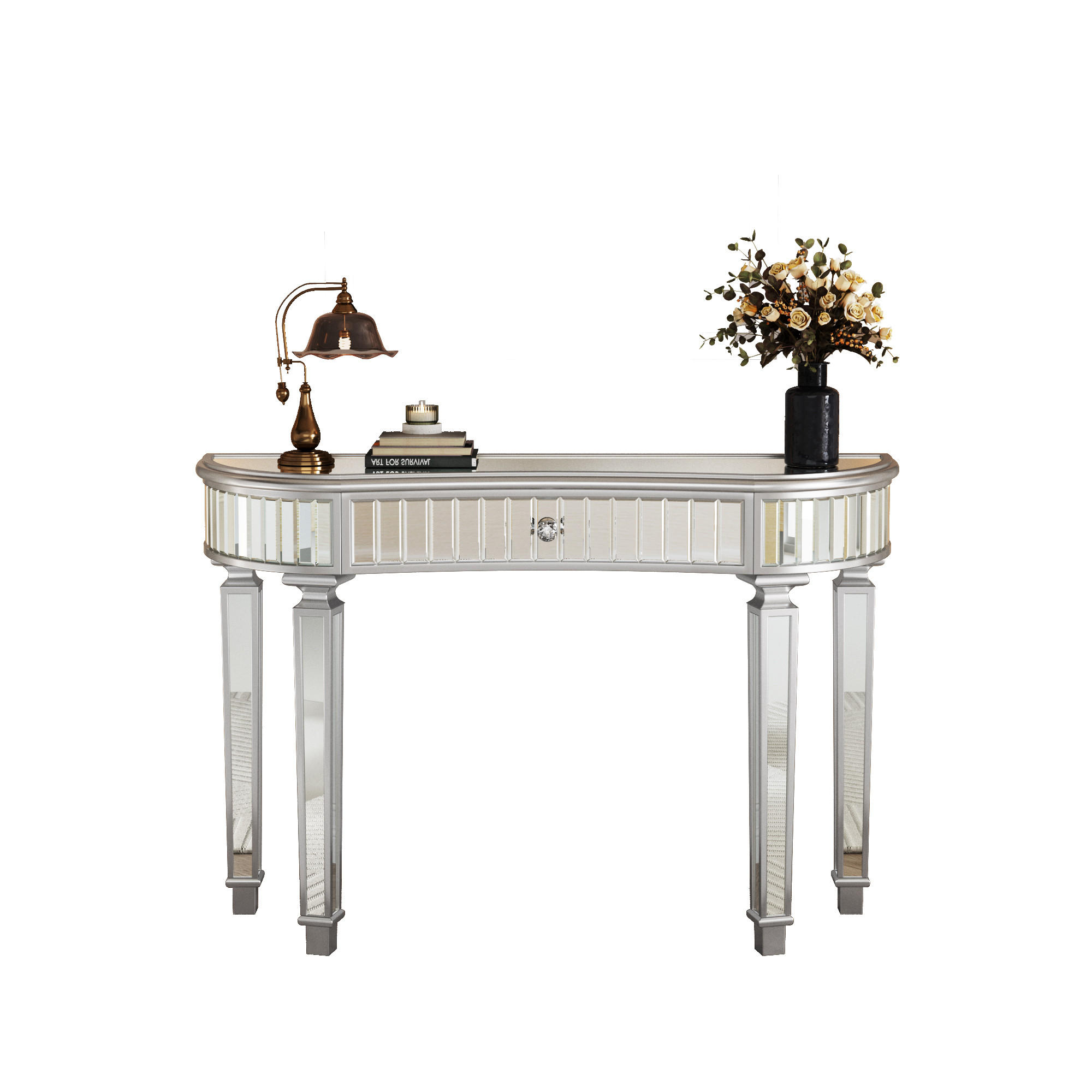 KONSOLENTISCH Grau-Silber 120/38/78 cm - Grau, Glas (38/120/78cm) - PANGIVO