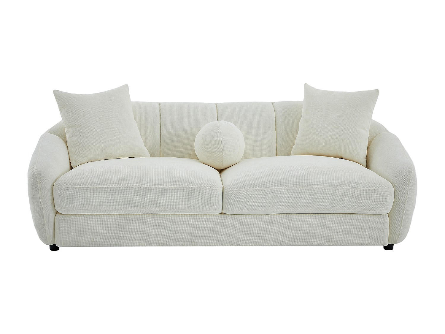 SOFA - 3 Personen - stoff - elfenbeinfarben Nafeki - Weiß, Textil (216/78/96cm) - Vente-Unique