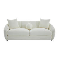 SOFA - 3 Personen - stoff - elfenbeinfarben Nafeki - Weiß, Textil (216/78/96cm) - Vente-Unique