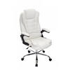 CHEFSESSEL Lederlook weiß - Chromfarben/Weiß, Textil/Metall (69.5/113/78cm) - CLP