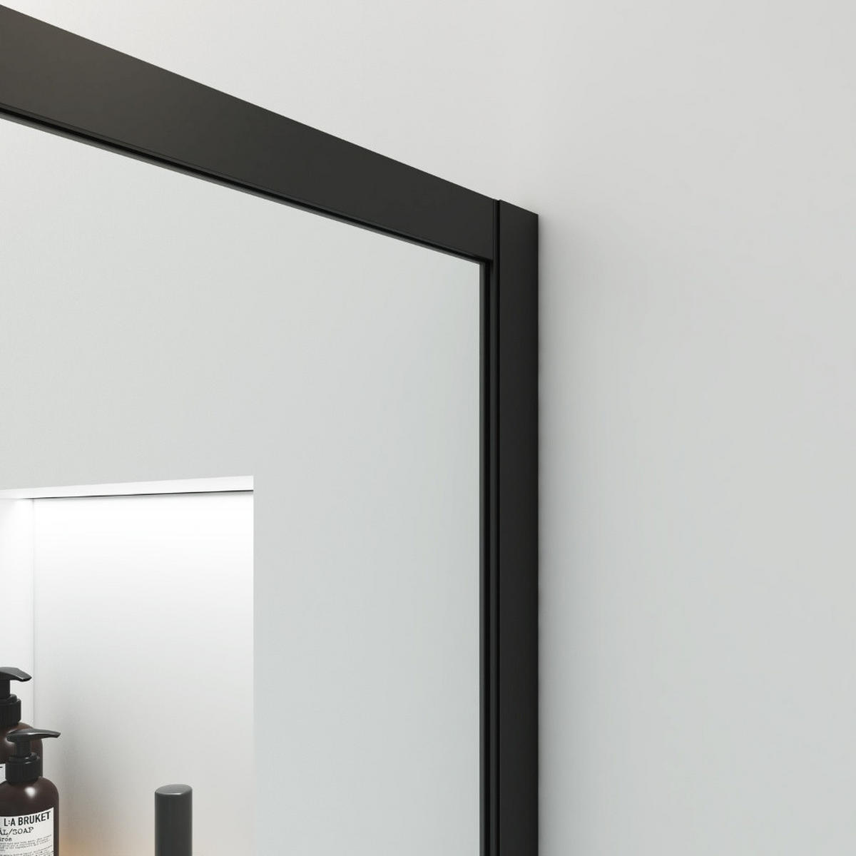 DUSCHABTRENNUNG BAKI - 90 x 200 cm - Schwarz, Glas/Metall (90/200cm) - Home Deluxe