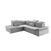 ECKSOFA mit Schlaffunktion mit Bettkasten und verstellbaren Kopf- und Rückenlehnen - Chromfarben/Silberfarben, Textil (276/240cm) - ed exciting design