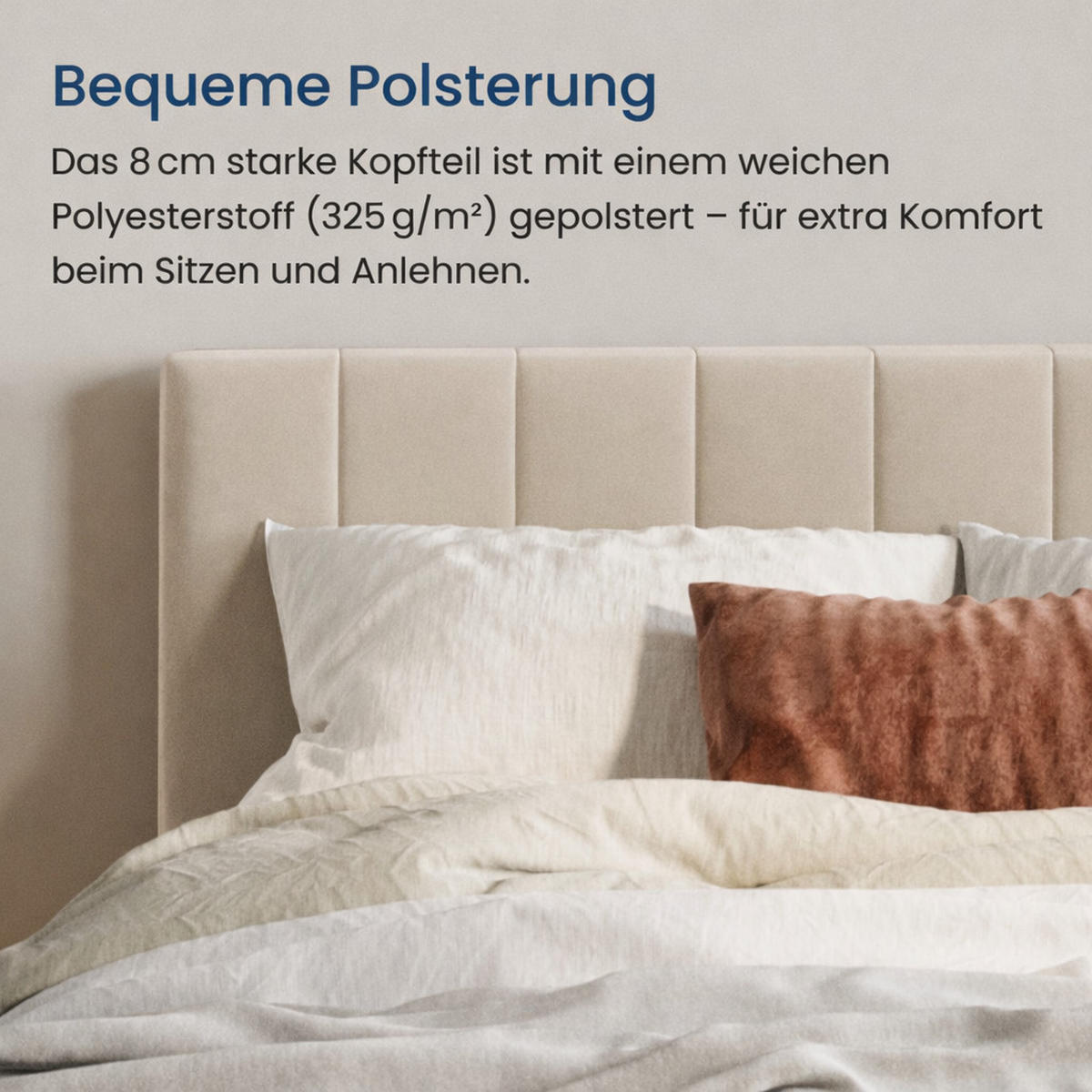 POLSTERBETT 160x200 cm in Beige - Beige, Metall (160/200cm) - Home Collective