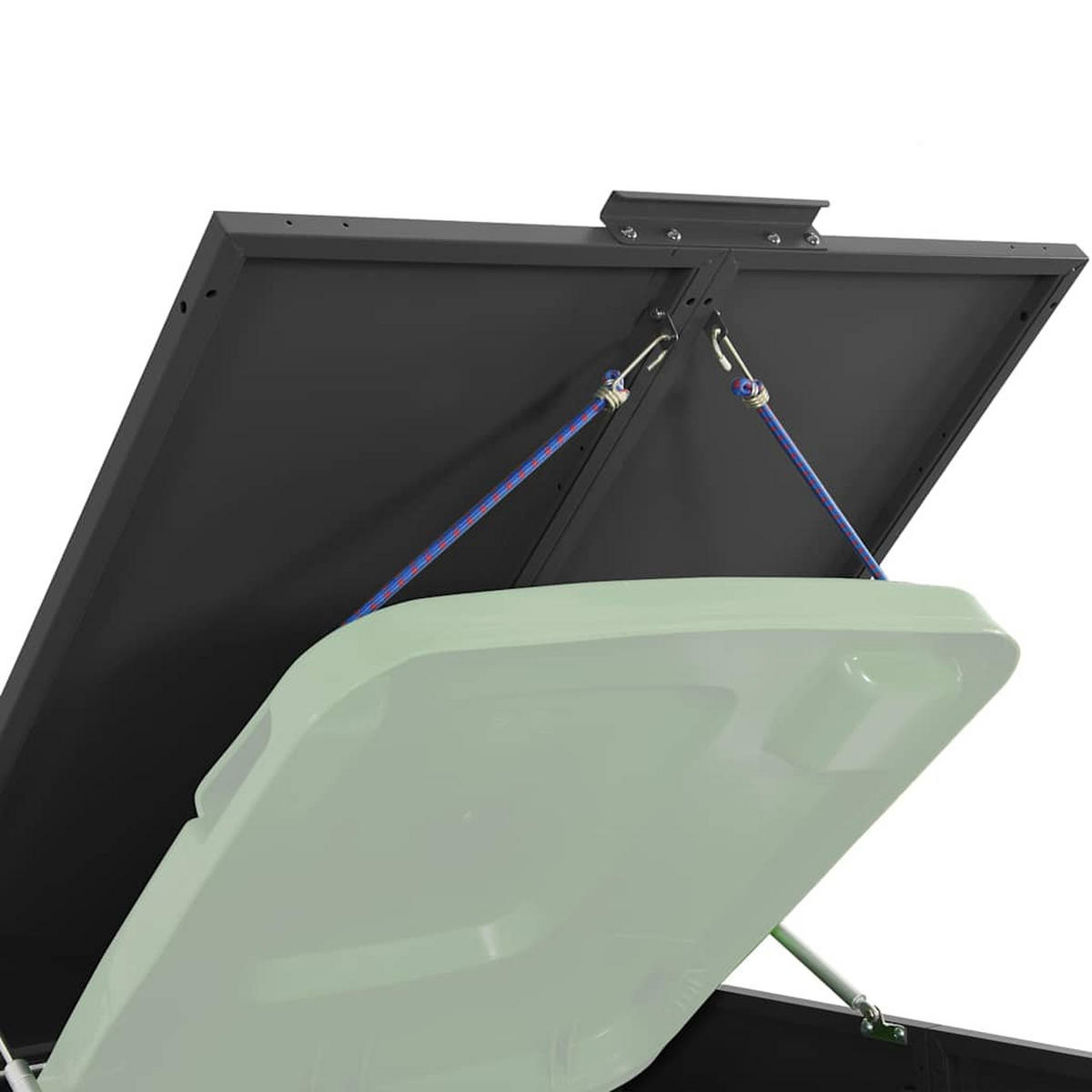 MÜLLTONNENBOX Gorilo für 5 Tonnen Schwarz 345x79x117 cm - Schwarz, Metall (345/117/79cm) - DELUKE