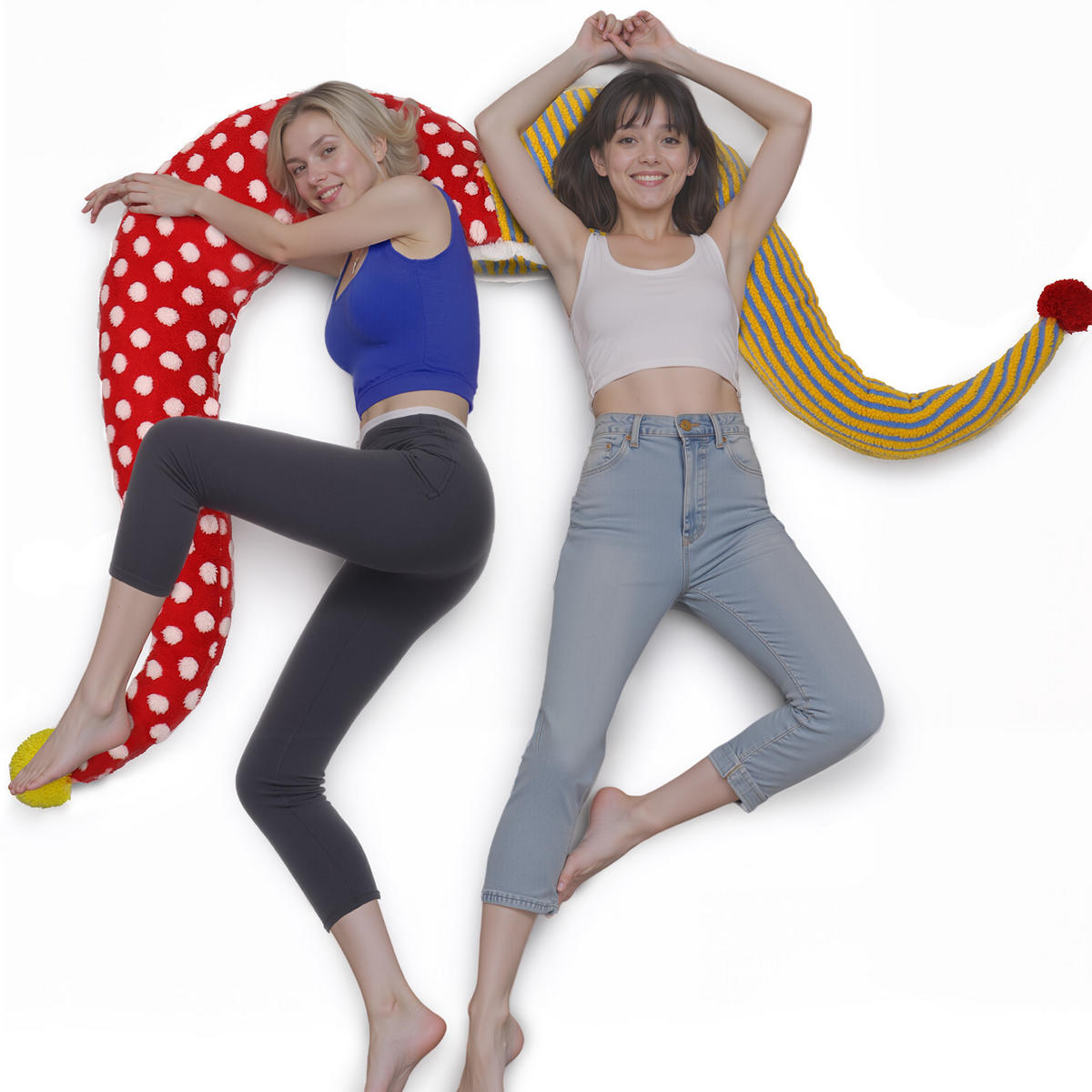 KISSEN in Clownform Kann als Hut verwendet werden - Gelb/Rot, Textil (100/110cm) - Vercart