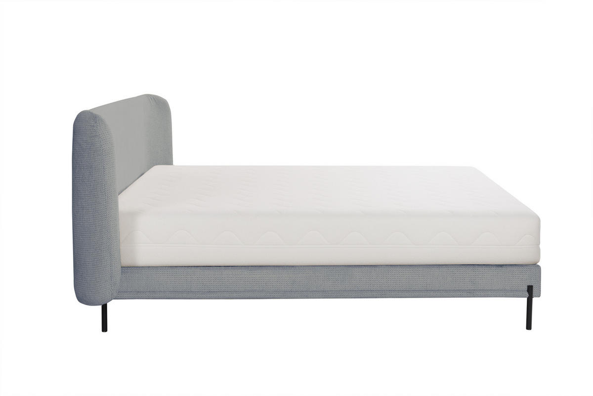 POLSTERBETT mit Matratze SIERRA, Grau, 180x200 cm - Grau, Textil (180/200cm) - KS Home Concept
