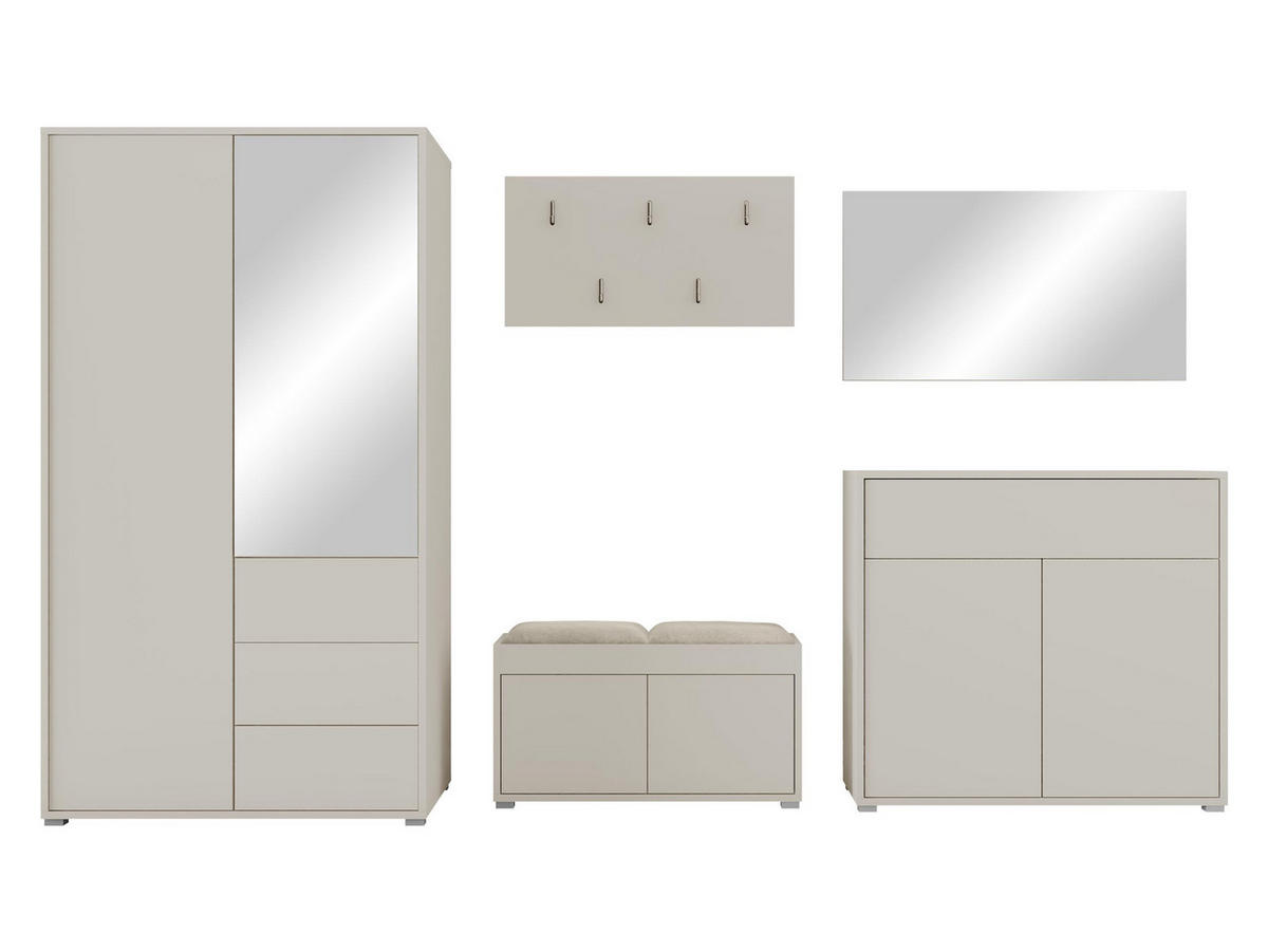 GARDEROBEN-SET Gesita V - Kaschmir/Beige, Holzwerkstoff/Kunststoff (100/178/59cm) - MIRJAN24