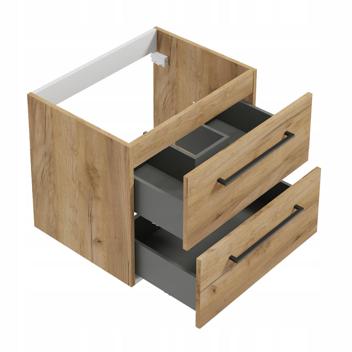 WASCHTISCHKOMBI 50cm mit Waschbecken Eichenfarbe - Eichefarben, Holzwerkstoff (50/50/39cm) - Stamar