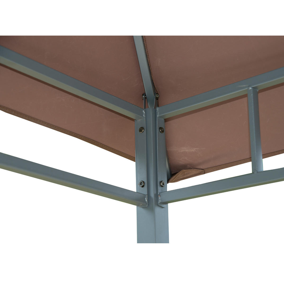 GRILLPAVILLON Stahl+Eisen Kaffeebraun - Dunkelbraun/Schwarz, Kunststoff/Metall (148/252/245cm) - Outsunny