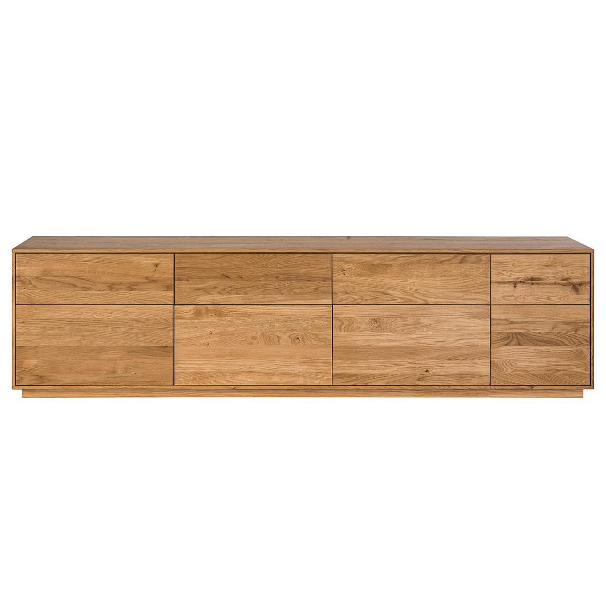 TV-LOWBOARD - Wildeiche massiv - Wildeiche, Holz (215/57/44cm) - home24