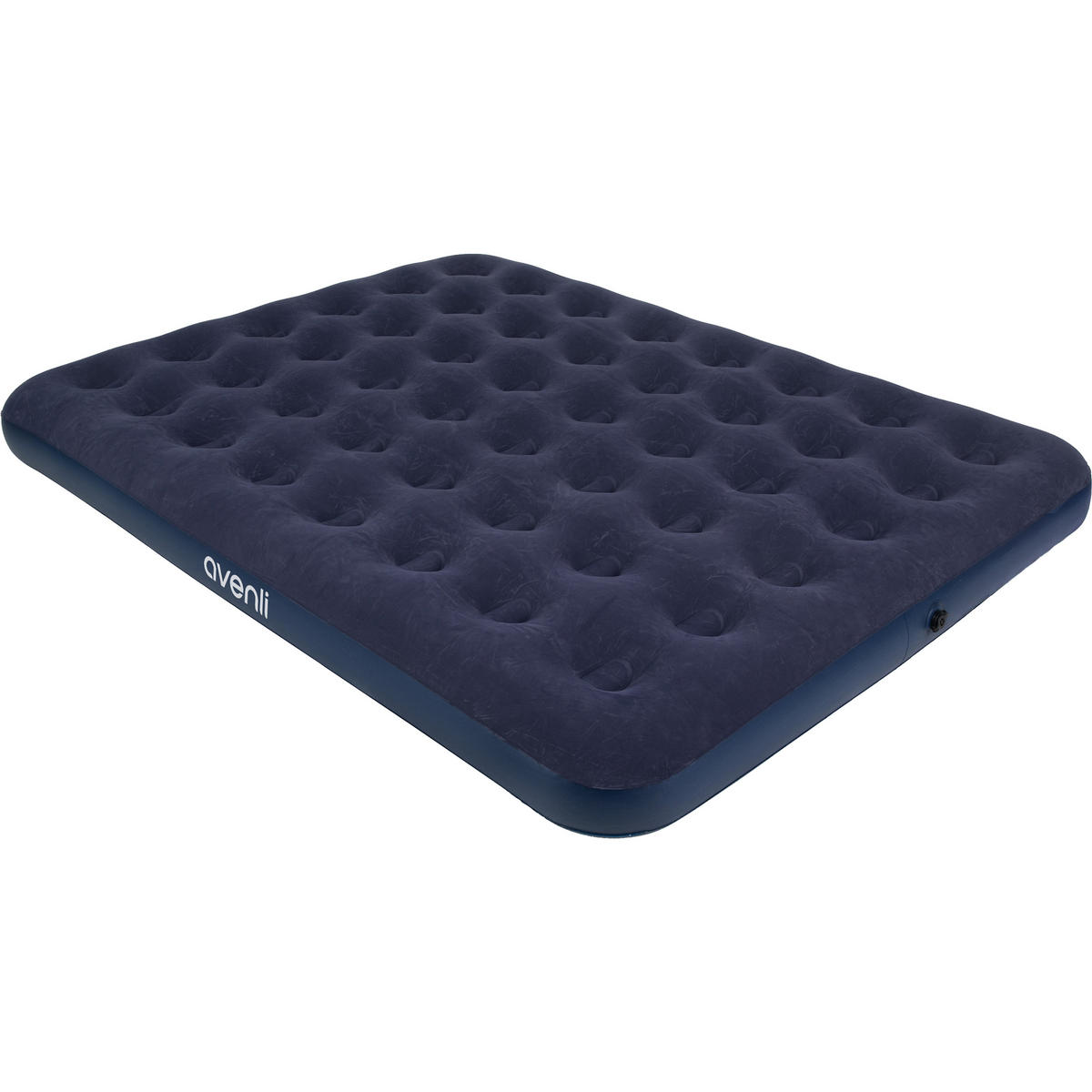 LUFTBETT Luftmatratze Camping 2 Personen 203x152x22cm blau aufblasbar ohne Pumpe - Blau, Kunststoff (152/203cm) - Avenli