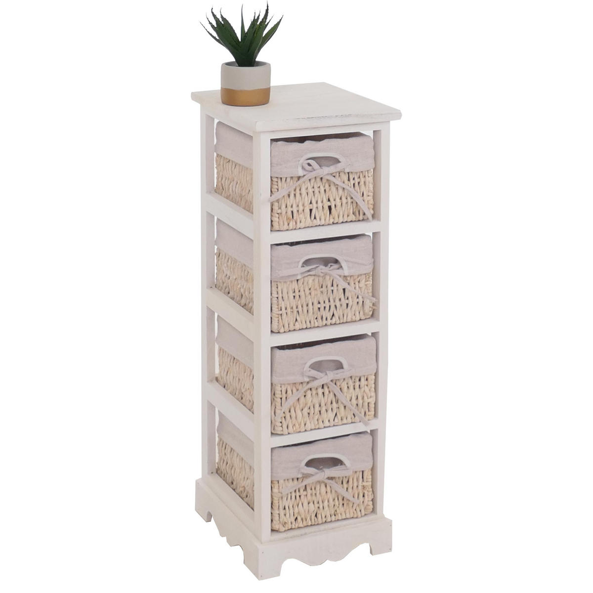 KOMMODE MIT 4 KORBSCHUBLADEN Weiß - Weiß, Holz (25/74/28cm) - MCW