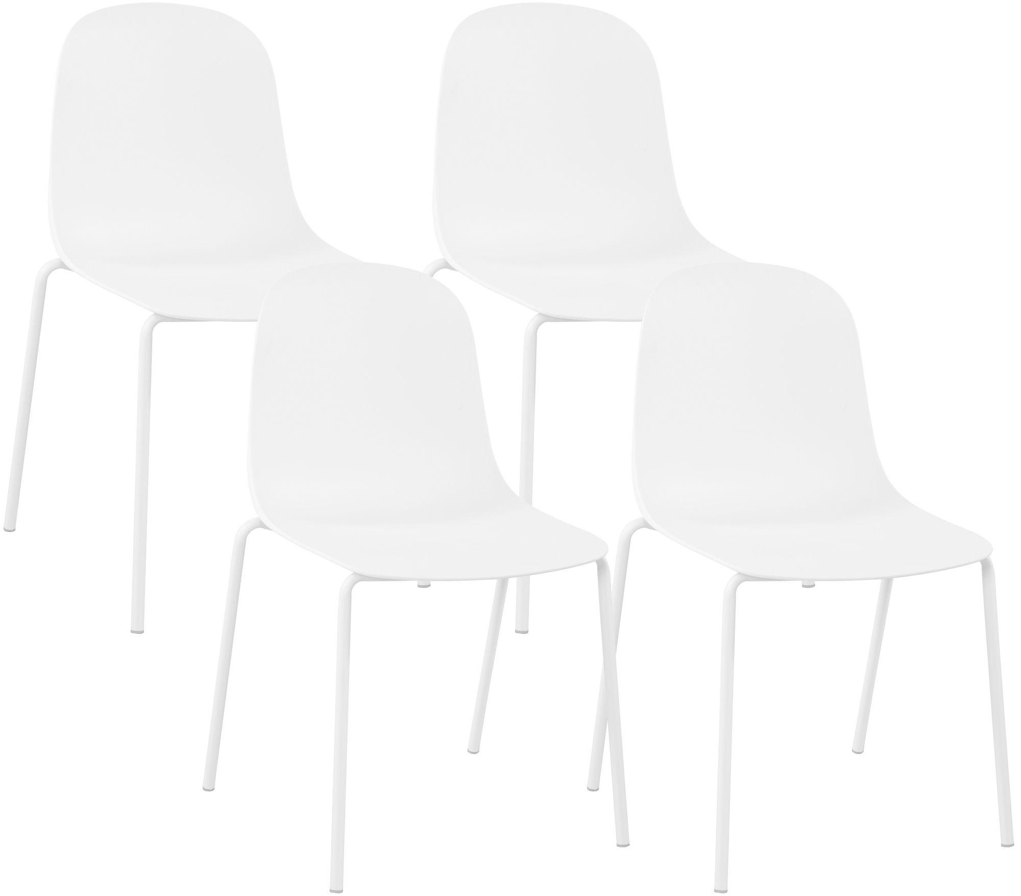 STAPELSTUHL 4 Kunststoff Weiß - Weiß, Kunststoff/Metall (51/85/55cm) - CLP