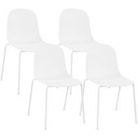 STAPELSTUHL 4 Kunststoff Weiß - Weiß, Kunststoff/Metall (51/85/55cm) - CLP