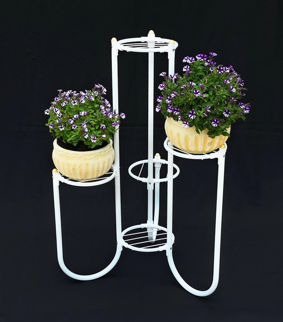 BLUMENTREPPE 81 cm mit 3 Ebenen Metall Weiß 93920 - Weiß, Metall (52/81/52cm) - DanDiBo