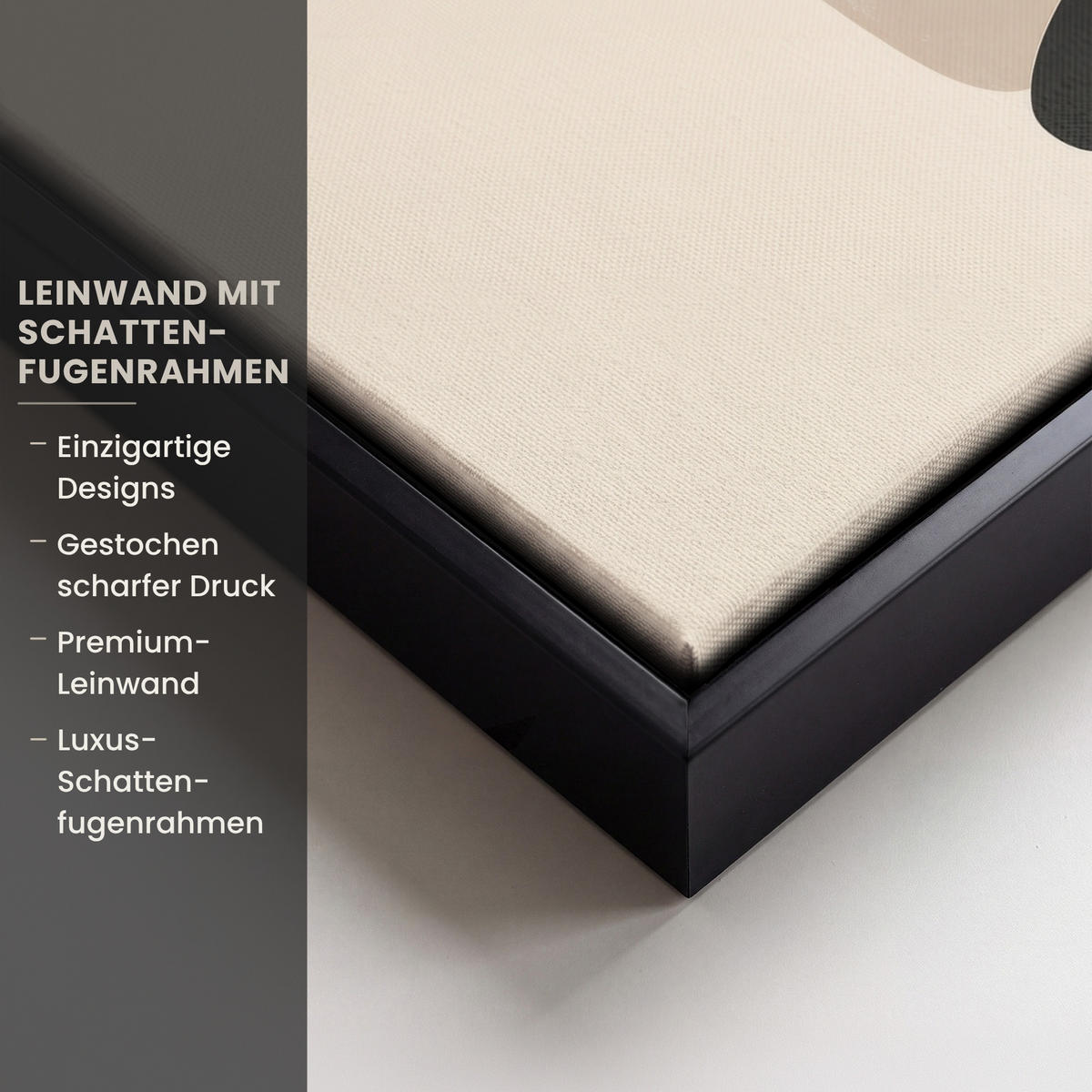 LEINWAND Bilder mit Rahmen - Pflanze - Beige - Japanisch - 30x20 - Schwarz, Textil (30/20cm) - MuchoWow