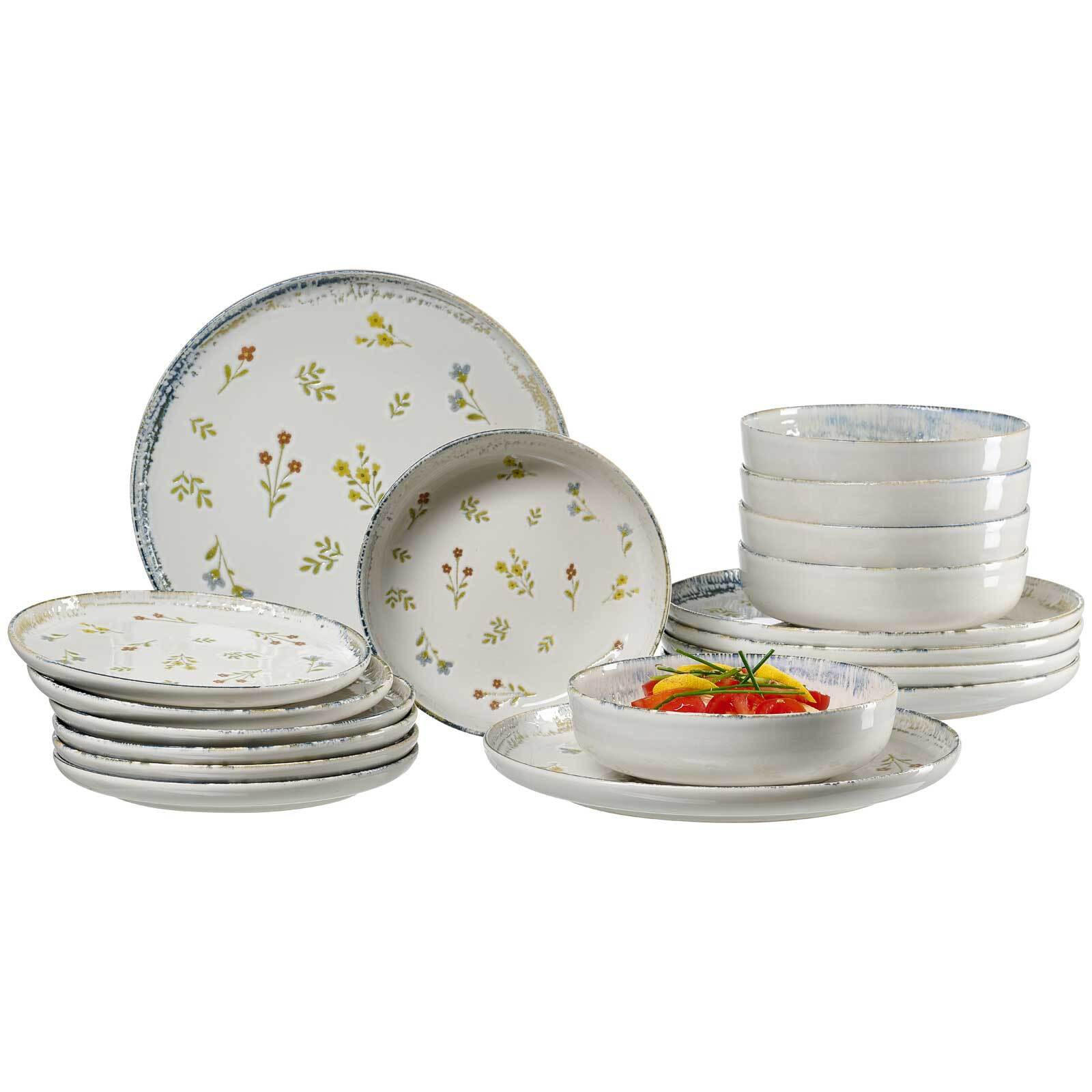 TELLER-SET Viola bunt 18er Set - Multicolor, Keramik (1/1/1cm) - Ritzenhoff Breker