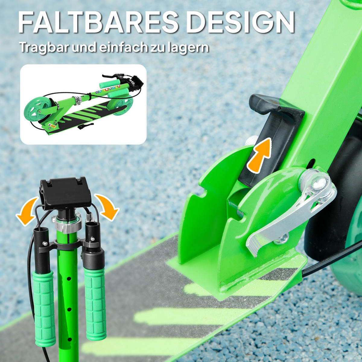 KINDERSCOOTER, Grün, Kunststoff, Metall - Grün, Kunststoff/Metall (73/36/89cm) - AIYAPLAY