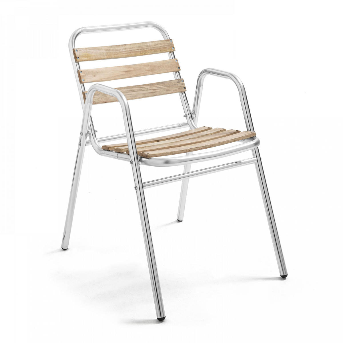 GARTENSTUHL 4-tlg., Grau - Grau, Metall (61/75/48cm) - Oviala