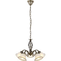 KRONLEUCHTER ODIN Messing 5-flammig - Messingfarben, Glas (60/60/120cm) - Globo Lighting