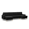 U-ECKSOFA MIT SCHLAFFUNKTION BLANK, Schwarz - Schwarz, Textil (294/92/140cm) - Mebligo