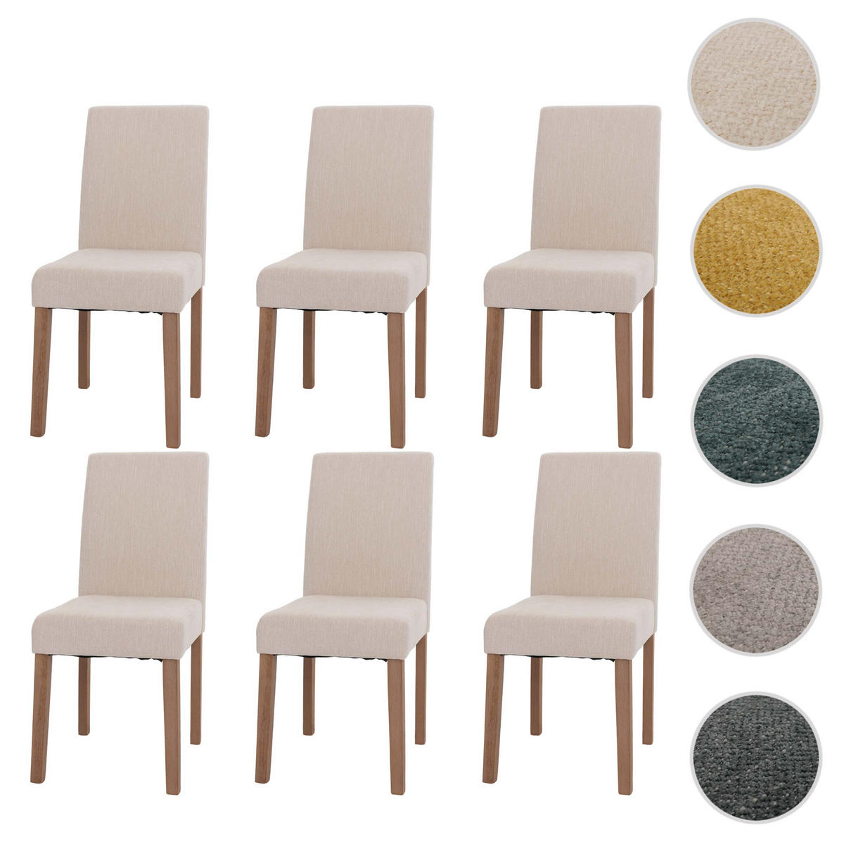 ESSZIMMERSTUHL Cremeweiß 6er-Set - Weiß, Textil (42/90/50cm) - MCW