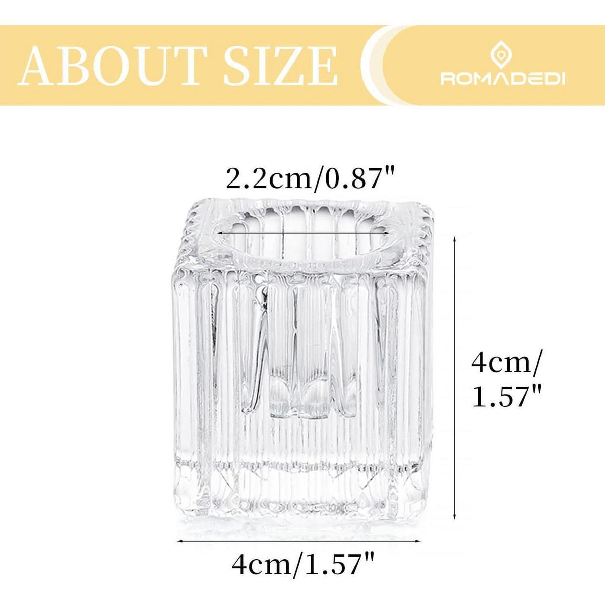 KERZENSTÄNDER 6-teiliges Set Glas Würfelform 4 cm - Transparent, Glas (4/4/4cm)