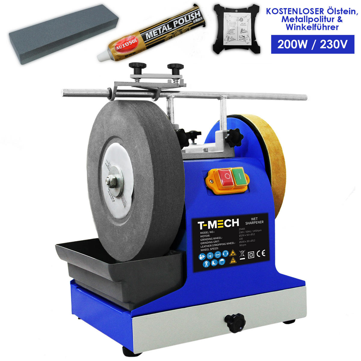 NASS-SCHLEIFER 230V - Blau, Metall (44/34/36cm) - T-Mech