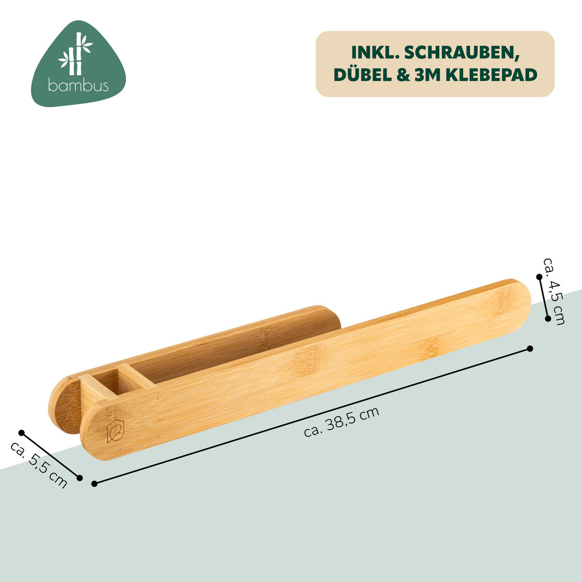 HANDTUCHHALTER, Bambus - Braun, Holz (38.5/4.5/5.5cm) - eluno