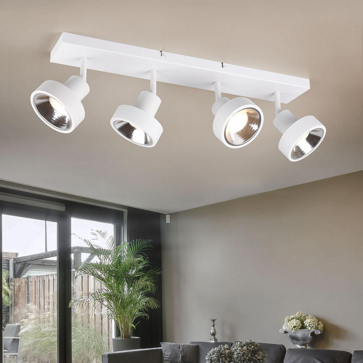 DECKENLEUCHTE Leon Metall Weiß matt - Weiß, Metall (16/60/19cm)