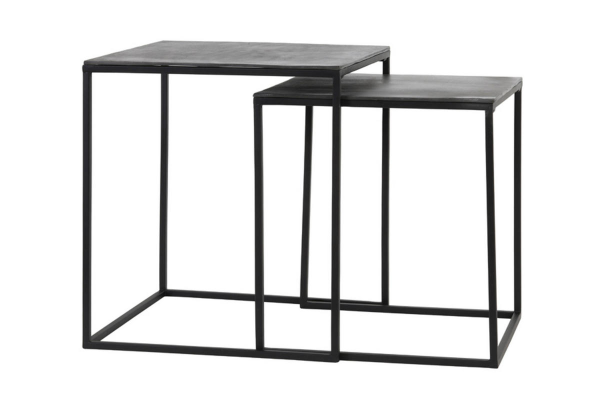 BEISTELLTISCH Banos Silber 44,5/44,5/50,5 cm 2er-Set - Silberfarben, Metall (44.5/44.5/50.5cm) - Light & Living
