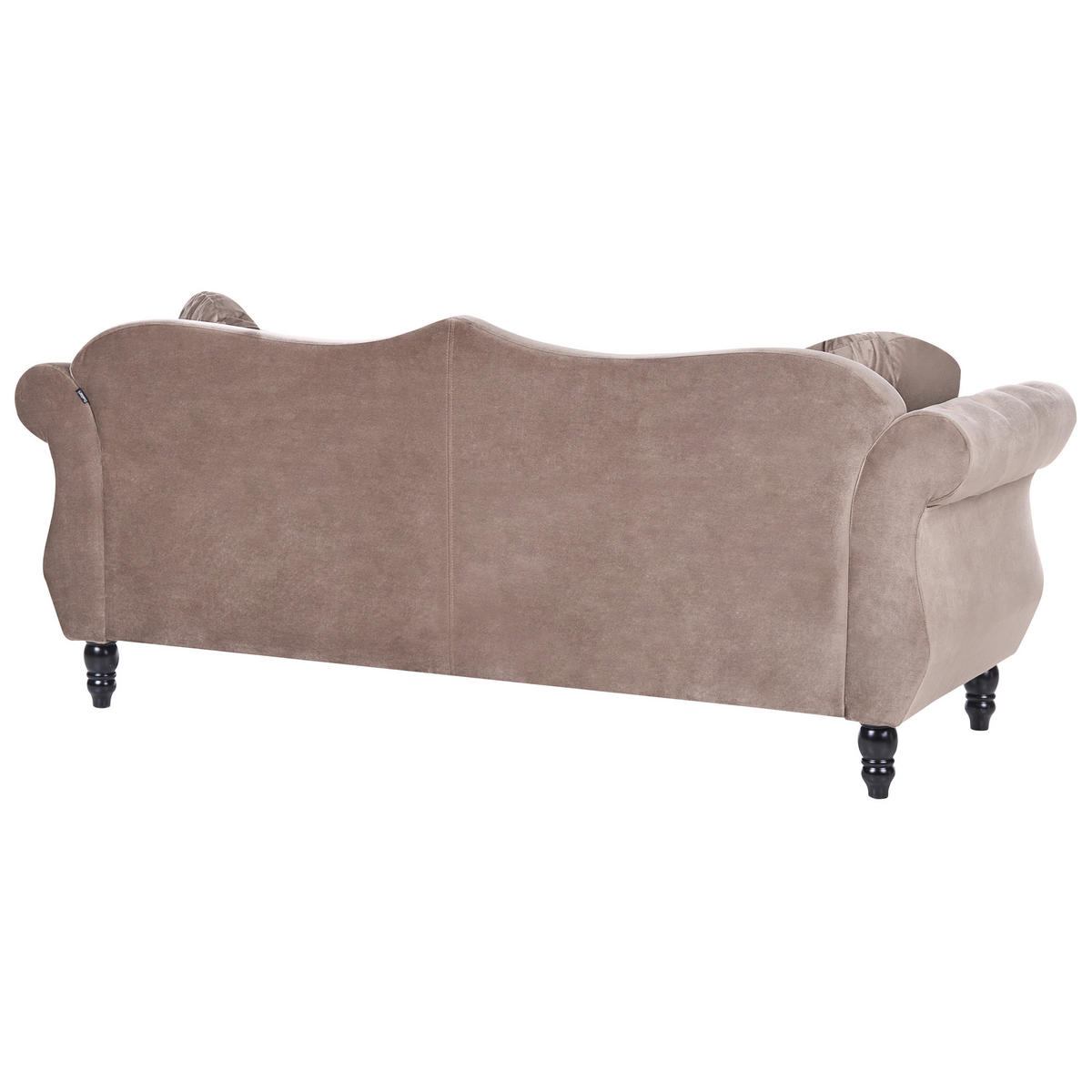 3-SITZER-SOFA Samtstoff Taupe Skien - Taupe, Textil (204/86/78cm) - Beliani