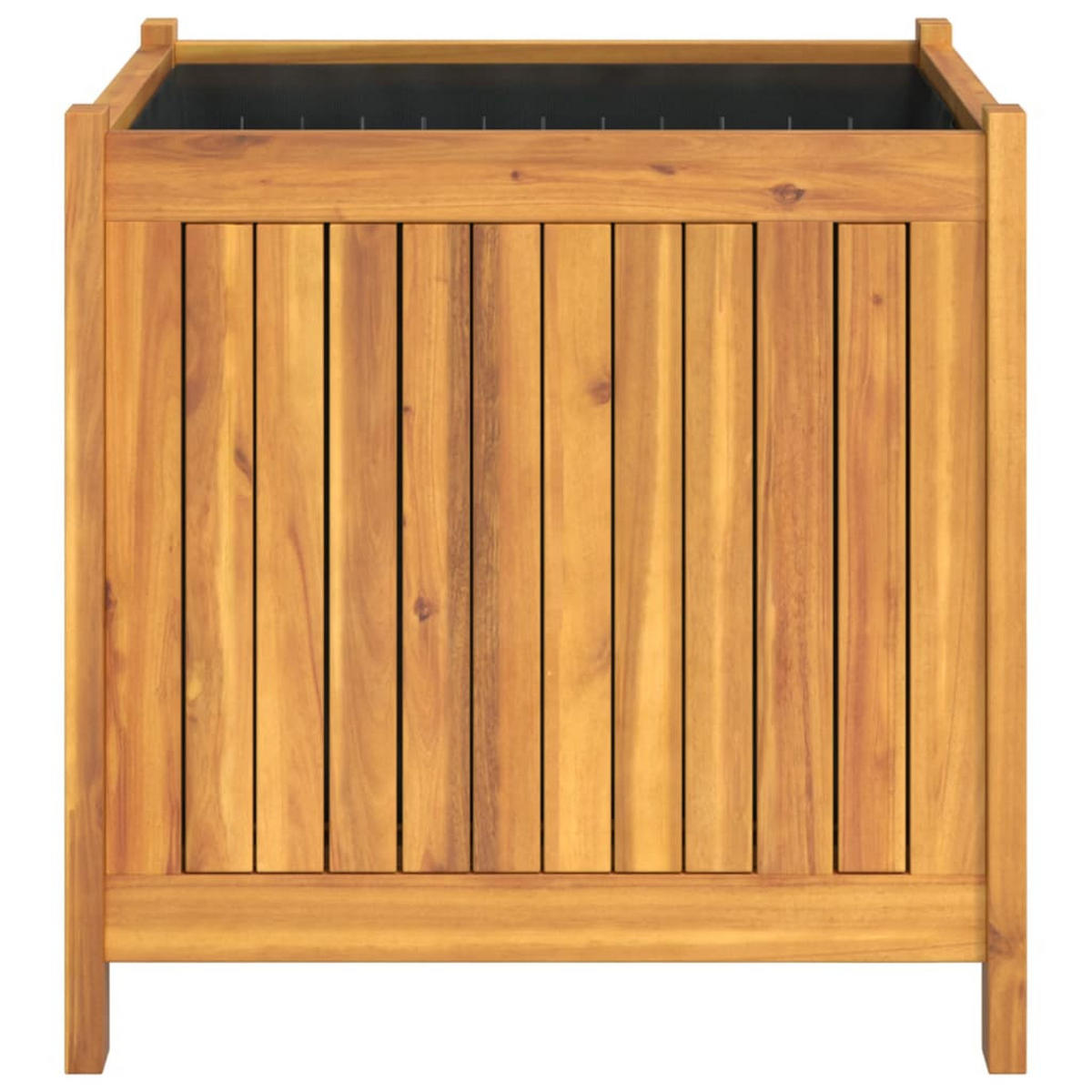 PFLANZKÜBEL Mit Einlage 50/50/50 Cm Massivholz Akazie - Braun, Holz (50/50/50cm) - vidaXL