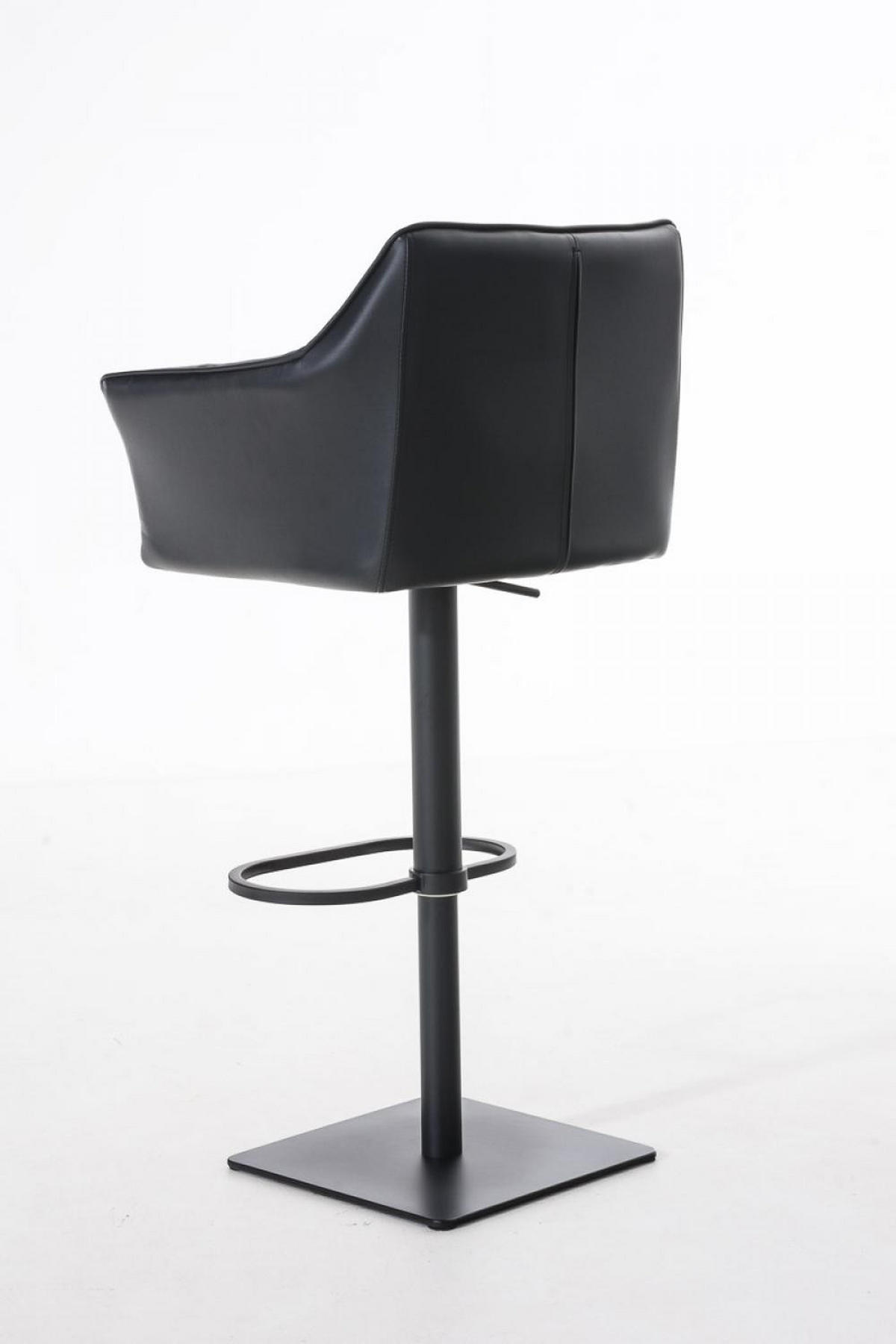 BARHOCKER Lederlook Schwarz - Schwarz, Textil/Metall (64/88/45cm) - CLP