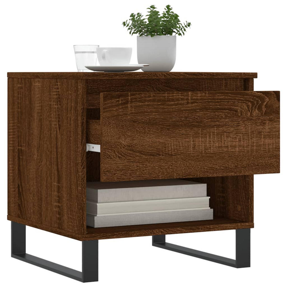 COUCHTISCHE 2 Stk. Braun Eichen-Optik 50x46x50 cm Holzwerkstoff - Braun, Holzwerkstoff (50/46/50cm) - furnicato