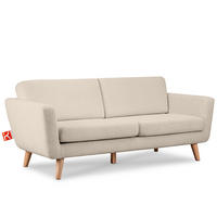 3-SITZER-SOFA TAGIO mit Armlehnen, Creme - Creme/Braun, Buchenholz/Textil (88/80/190cm) - KONSIMO®