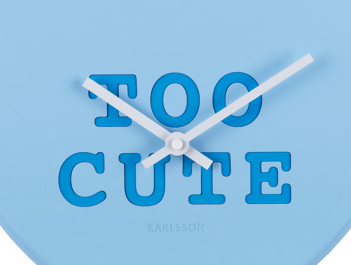 WANDUHR Heart Candy 27/30/27 cm - Blau, Kunststoff (30/27/27cm) - Karlsson