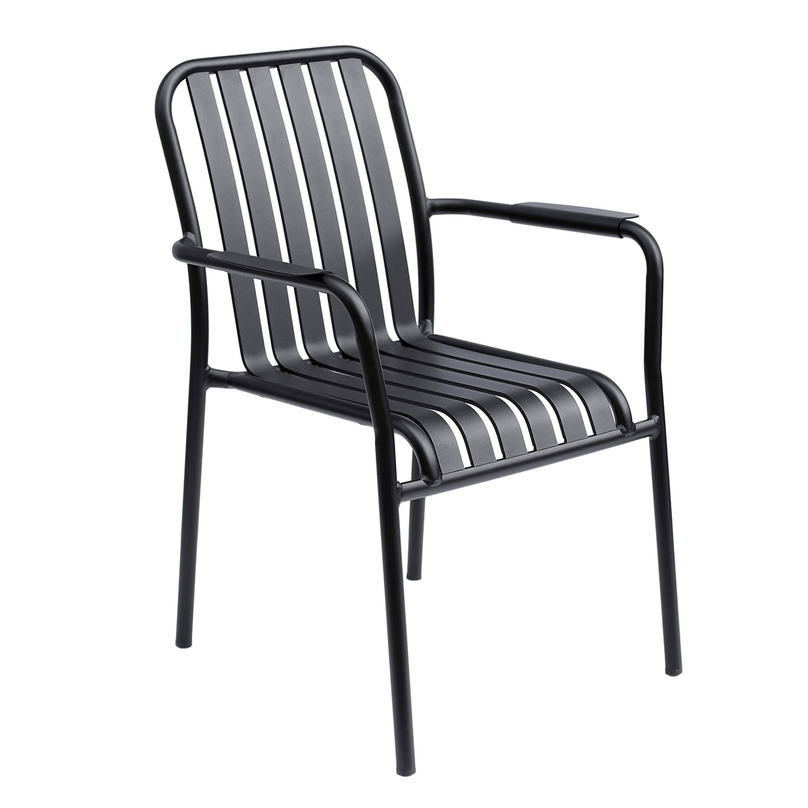 GARTENSTUHL, Schwarz - Schwarz, Metall (62/85/61cm) - Oviala