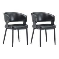 ARMLEHNSTUHL-SET DE-36713 2 Stück im Mid-Century-Modern-Stil Schwarz - Schwarz, Metall (48/77.3/46.5cm) - ComfortXL