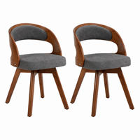 ESSZIMMERSTUHL drehbar 44 x 41 x 75 cm Leinen Grau 2er-Set - Grau, Holz (44/72/41cm) - Meubliv