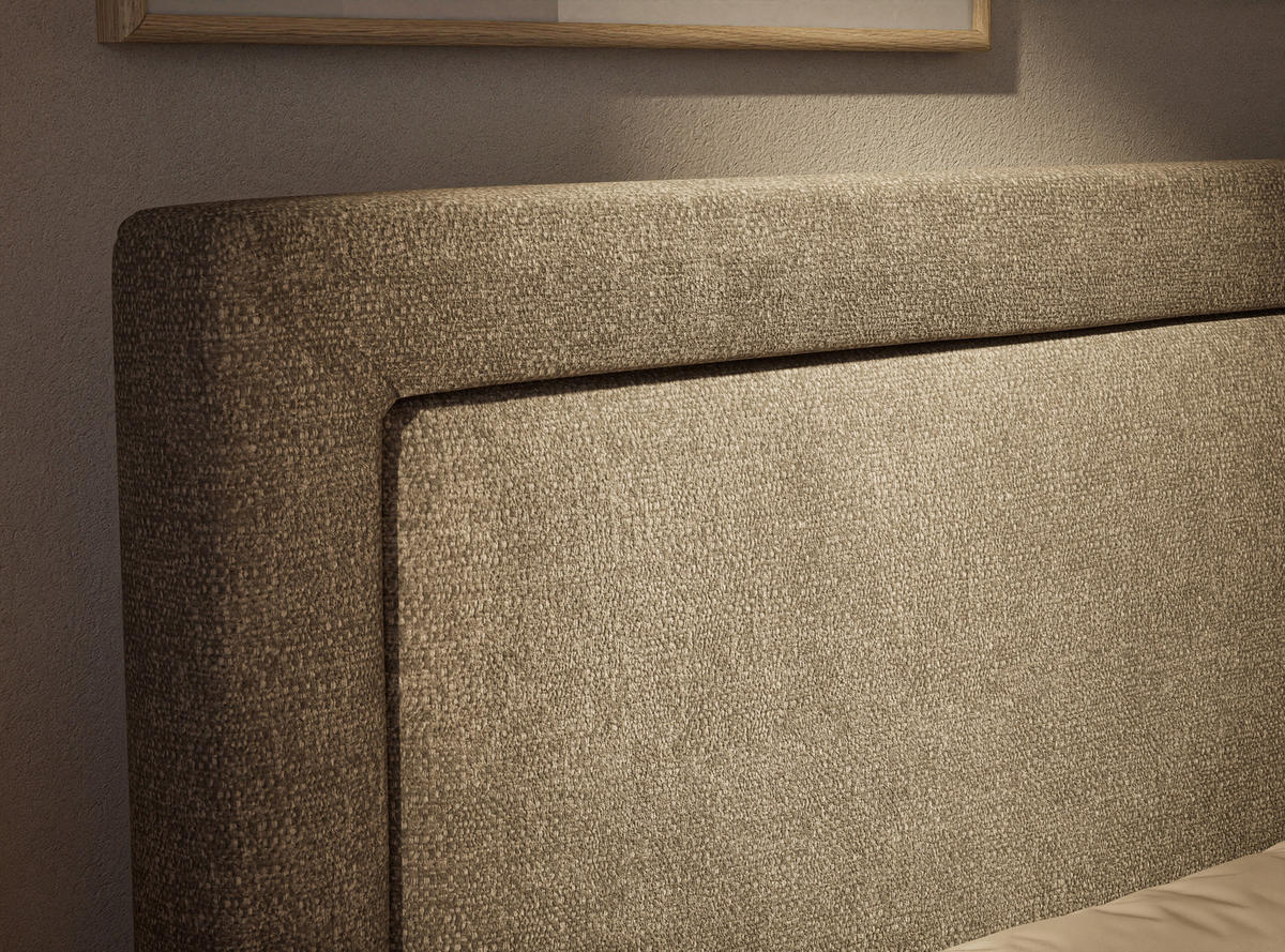 BOXSPRINGBETT Fresco 200/200 cm, in Braun, Bettkasten, Matratze, Topper - Schwarz/Braun, Holz/Holzwerkstoff (200/200cm) - Maison de Reve