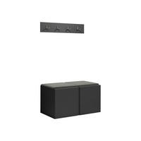 GARDEROBEN-SET Orion VI - Graphitfarben/Grau, Holzwerkstoff/Kunststoff (84/42/46cm) - MIRJAN24