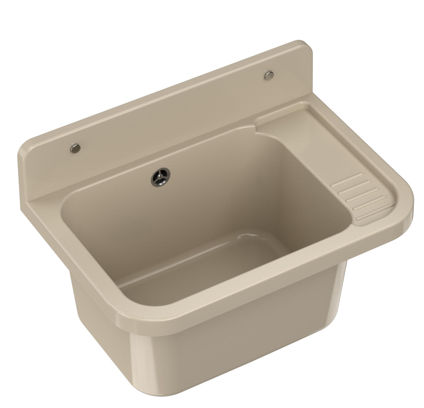 SPÜLBECKEN Paron mit Siphon - Beige, Kunststoff (50/34/31cm) - Granitan