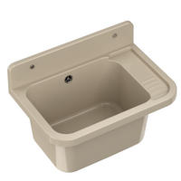 SPÜLBECKEN Paron mit Siphon - Beige, Kunststoff (50/34/31cm) - Granitan