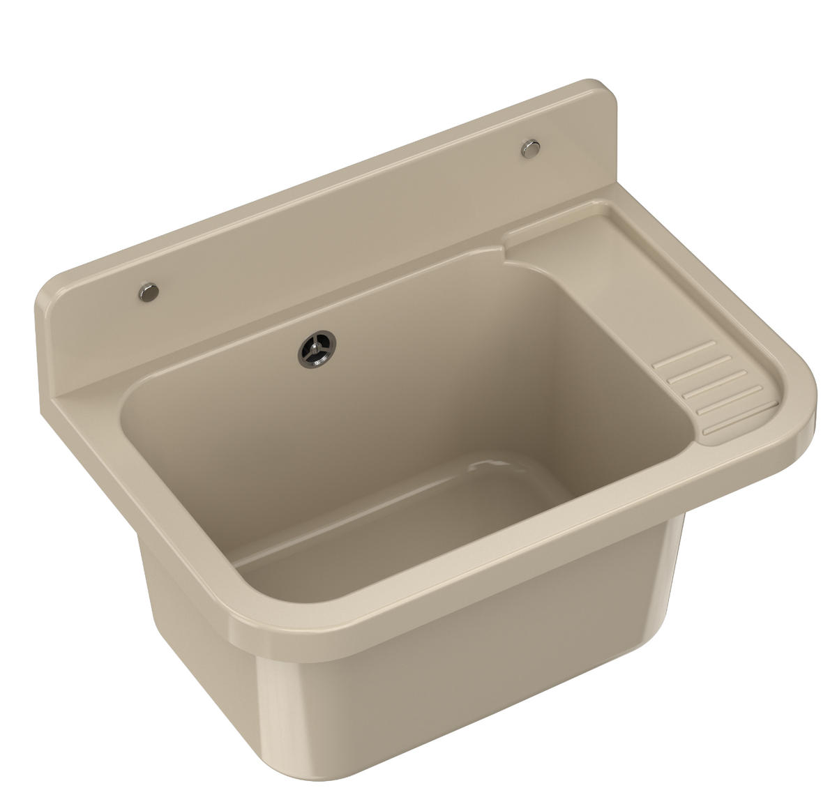 SPÜLBECKEN Paron mit Siphon - Beige, Kunststoff (50/34/31cm) - Granitan