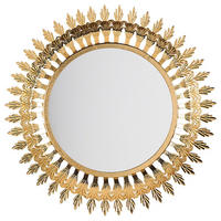 WANDSPIEGEL gold rund 60 cm Vorey - Goldfarben, Metall (60/60/4cm) - Beliani